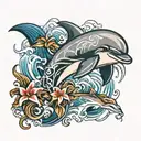 masculine dolphin tattoo design idea