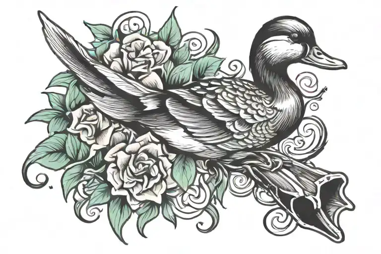 duck call tattoo design idea