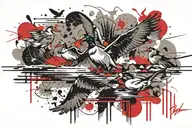 duck hunting scene tattoo design idea