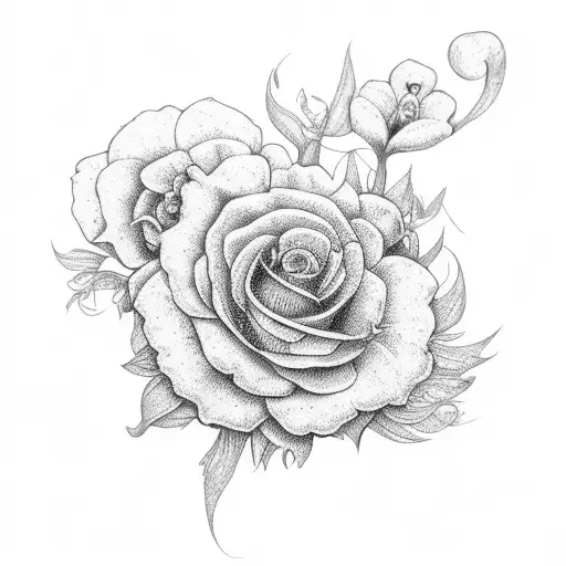 Arm made out of flowers tattoo design idea