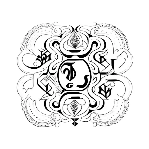 ambigram words Anurag and Deeptii tattoo design idea
