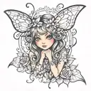 fairy peeking tattoo design idea