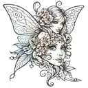 fairy peeking tattoo design idea