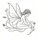 fairy playing tattoo design idea