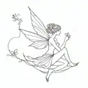 fairy playing tattoo design idea