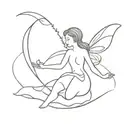 fairy playing tattoo design idea