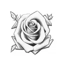 cross wrapped around a rose tattoo design idea