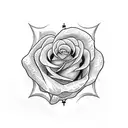 cross wrapped around a rose tattoo design idea
