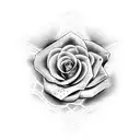 cross wrapped around a rose tattoo design idea