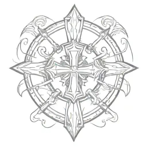 Templar shield Templar cross with swords says John 15-13 tattoo design idea