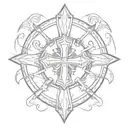Templar shield Templar cross with swords says John 15-13 tattoo design idea
