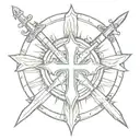 Templar shield Templar cross with swords says John 15-13 tattoo design idea
