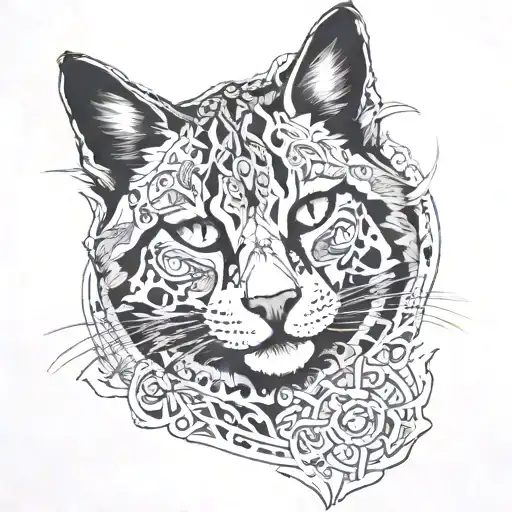 wild cat has no owner, no end goal, prefers night when its mysterious  tattoo design idea