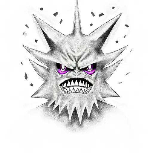 A gengar and a alakazam from pokemon epic tattoo design idea