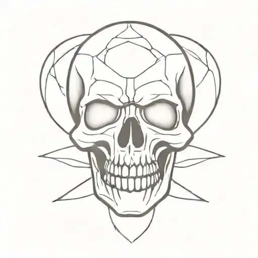 skull 2 line tattoo tattoo design idea