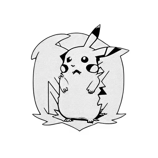 heavy metal pikachu tattoo design idea