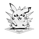 heavy metal pikachu tattoo design idea