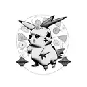 goth pikachu tattoo design idea