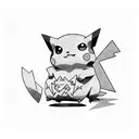 goth pikachu tattoo design idea