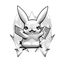 goth pikachu tattoo design idea