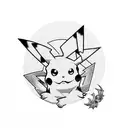goth pikachu tattoo design idea