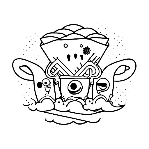 GREEN DAY HAPPY FRIENDS FREE LOVE tattoo design idea