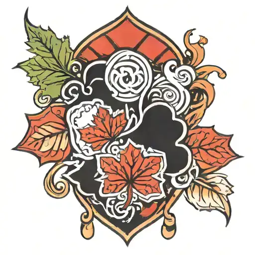 traditional irish tattoo with canadian maple leaf tattoo design idea