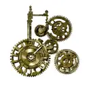 A steampunk-inspired Rammstein logo with gears and machinery tattoo design idea