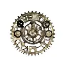 A steampunk-inspired Rammstein logo with gears and machinery tattoo design idea