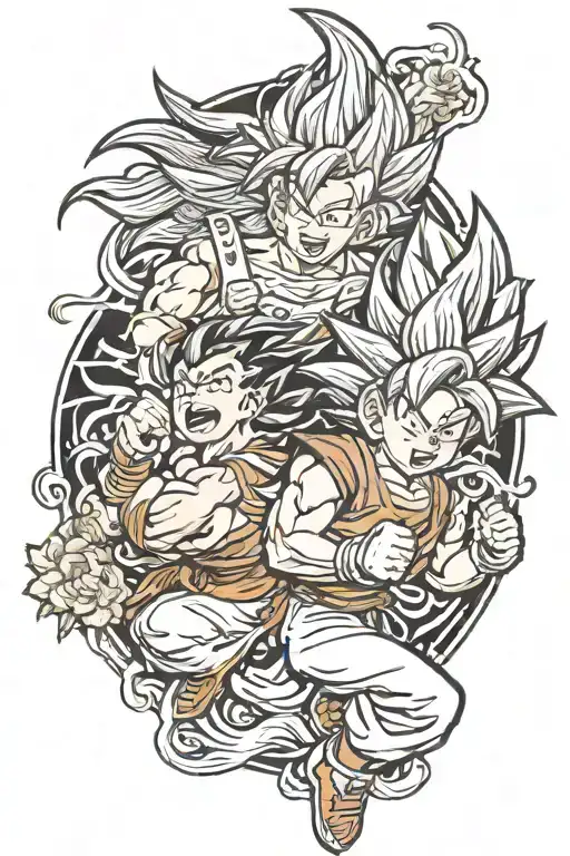 goku and gohan tattoo design idea