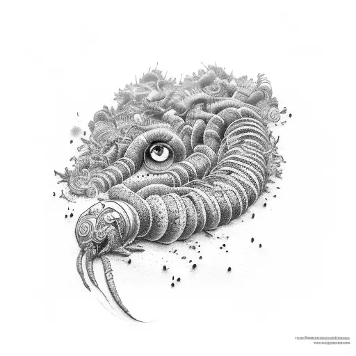 compost worms tattoo design idea
