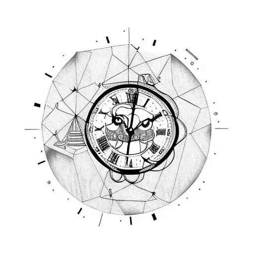 clock with roman numerals tattoo design idea