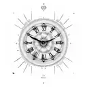 clock with roman numerals tattoo design idea