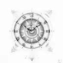 clock with roman numerals tattoo design idea