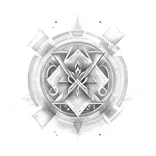 Alchemy symbols tattoo design idea