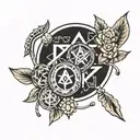 crypto symbols tattoo design idea