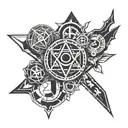 crypto symbols tattoo design idea