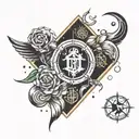 crypto symbols tattoo design idea