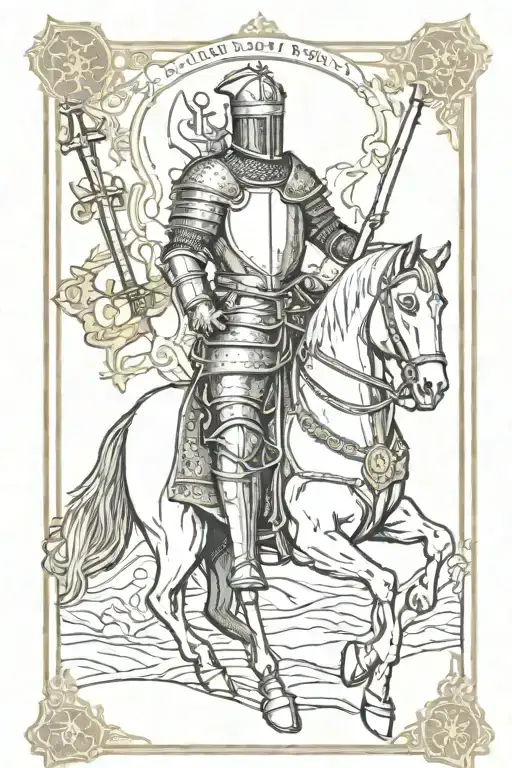 tarot card design with templar knight tattoo design idea