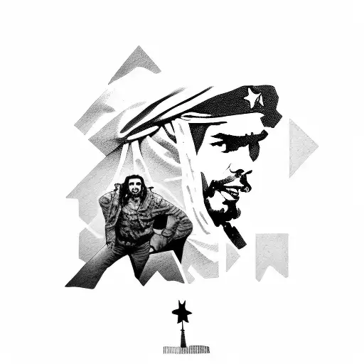 che guevara, palestine, refugees, keffiyeh tattoo design idea