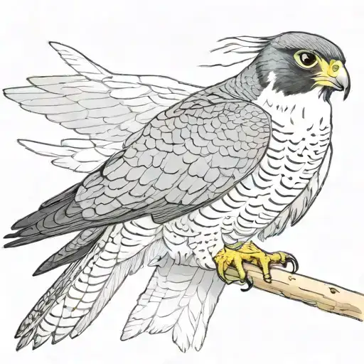 peregrine falcon inside traingle bottom tattoo design idea
