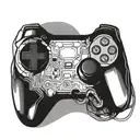 Combine a football helmet and a video game controller into a futuristic design tattoo design idea