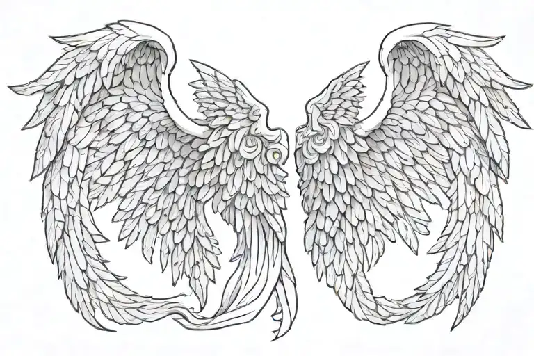 angel and demon wings tattoo design idea