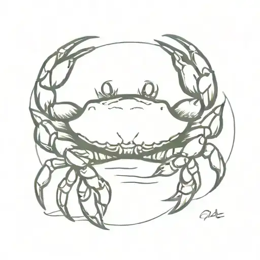 crab on the beach  tattoo design idea