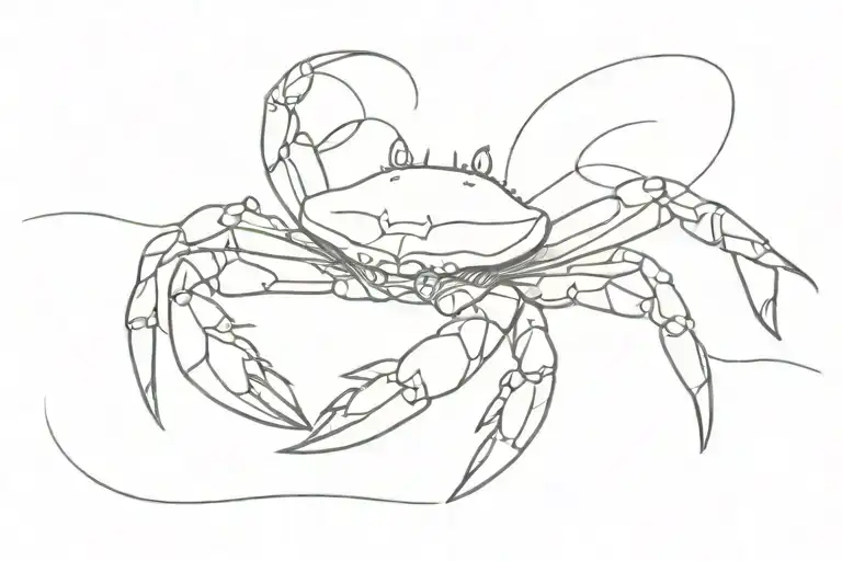 crab on the beach tattoo design idea
