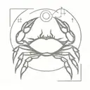 crab and sun tattoo design idea