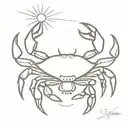 crab and sun tattoo design idea