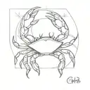 crab and sun tattoo design idea