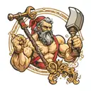 hephaestus hitting with a hammer  tattoo design idea