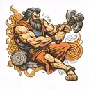 hephaestus hitting with a hammer  tattoo design idea